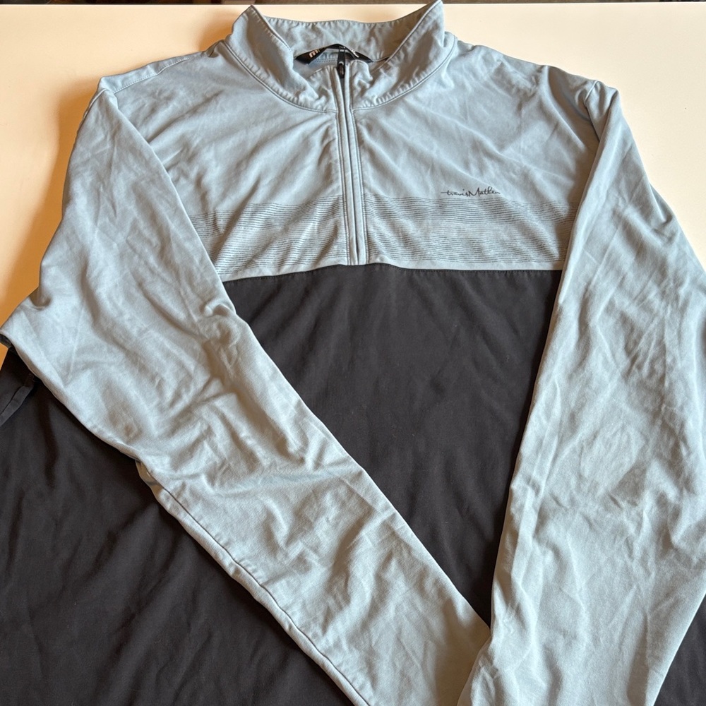 Travis Mathew Sky Blue & Black Shirt